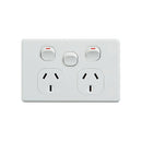 Classic Double Power Point With 16Ax Extra Switch Horizontal Pack
