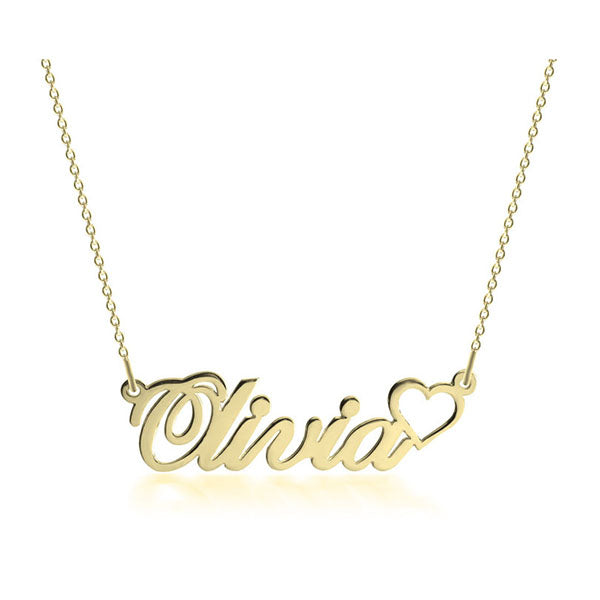 Classic Name Necklace With Heart