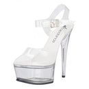 Lapdance Clear Platform Sandal With Quick Release Strap 6in Heel Size 8