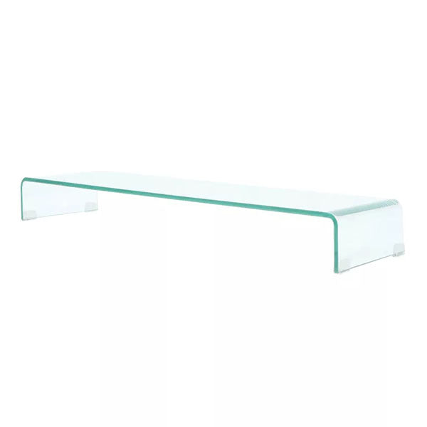 Clear Glass TV Stand Monitor Riser 100x30x13cm