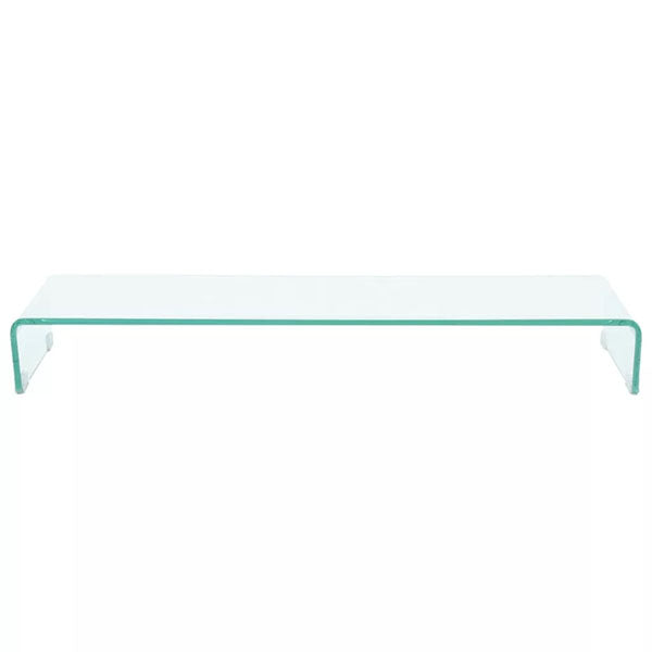 Clear Glass TV Stand Monitor Riser 100x30x13cm