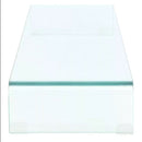 Clear Glass TV Stand Monitor Riser 100x30x13cm