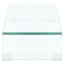 Clear Glass TV Stand Monitor Riser 100x30x13cm