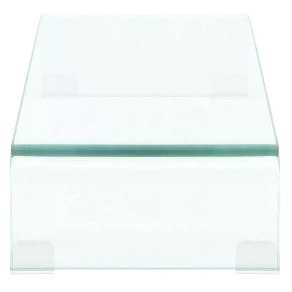 Clear Glass TV Stand Monitor Riser 100x30x13cm