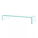 Clear Glass TV Stand Monitor Riser 80x30x13cm
