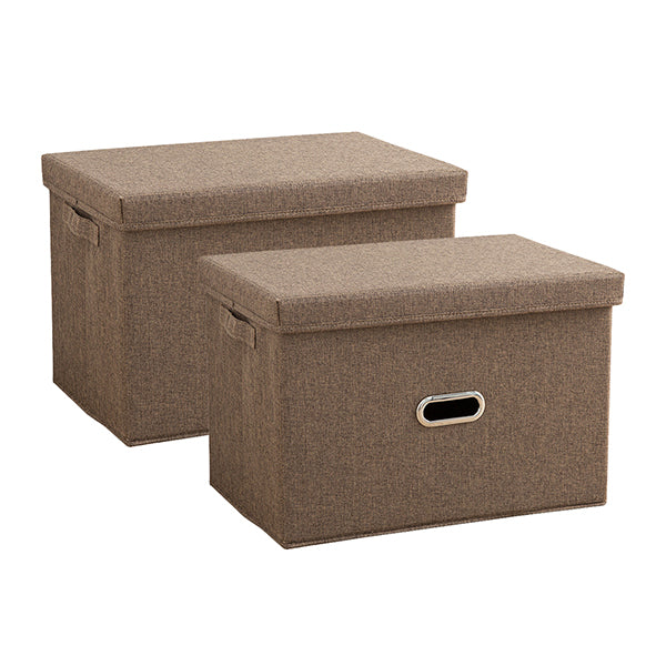 Coffee Medium Foldable Canvas Storage Box