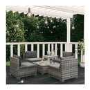 Coffee Garden Lounge Set with Cushions Poly Rattan Grey