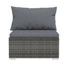 Coffee Garden Lounge Set with Cushions Poly Rattan Grey