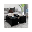 Coffee Table Black 75 X 75 X 38 Cm Chipboard