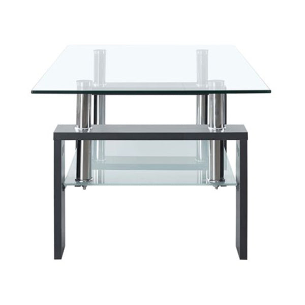 Coffee Table Grey And Transparent 95 X 55 X 40 Cm Tempered Glass