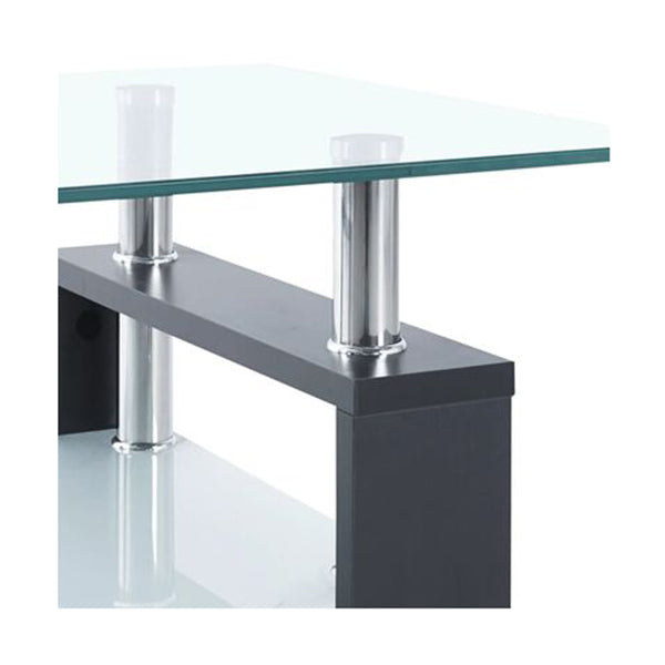 Coffee Table Grey And Transparent 95 X 55 X 40 Cm Tempered Glass