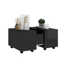Coffee Table High Gloss Black 60 X 60 X 38 Cm Chipboard