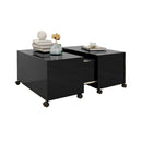 Coffee Table High Gloss Black 75 X 75 X 38 Cm Chipboard