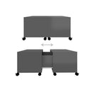 Coffee Table High Gloss Grey 75 X 75 X 38 Cm Engineered Wood