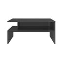 Coffee Table High Gloss Grey Chipboard