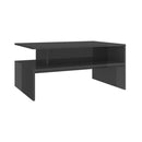 Coffee Table High Gloss Grey Chipboard