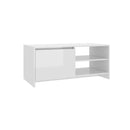 Coffee Table High Gloss White 102 X 50 X 45 Cm Engineered Wood