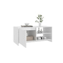 Coffee Table High Gloss White 102 X 50 X 45 Cm Engineered Wood