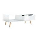 Decorative Coffee Table High Gloss White Chipboard