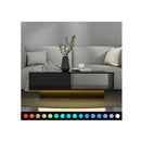 Modern Furniture Coffee Table Led Lights High Gloss Storage Drawer