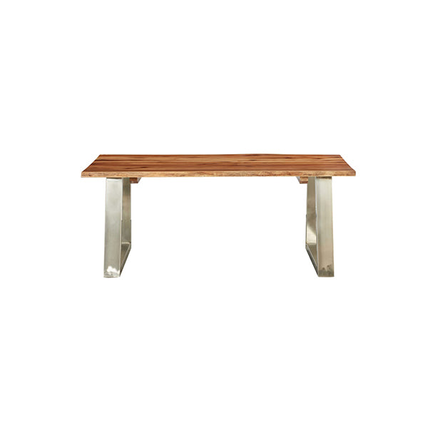 Coffee Table Solid Acacia Wood And Stainless Steel