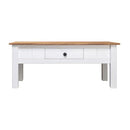 Coffee Table White 100 X 60 X 45 Cm Solid Pine Wood Panama Range