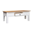 Coffee Table White 100 X 60 X 45 Cm Solid Pine Wood Panama Range