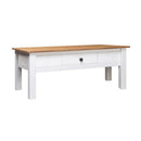 Coffee Table White 100 X 60 X 45 Cm Solid Pine Wood Panama Range