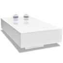 Coffee Table High Gloss 115 x 55 x 31 Cm - White