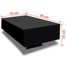 Coffee Table High Gloss 85 x 55 x 31 Cm - Black