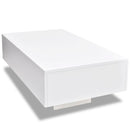 Coffee Table High Gloss  85 x 55 x 31 Cm - White