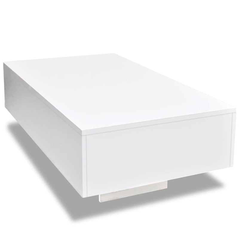 Coffee Table High Gloss  85 x 55 x 31 Cm - White