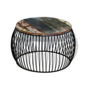 Coffee Table Round Solid Reclaimed Wood 68 X 37Cm