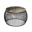 Coffee Table Round Solid Reclaimed Wood 68 X 37Cm
