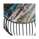 Coffee Table Round Solid Reclaimed Wood 68 X 37Cm