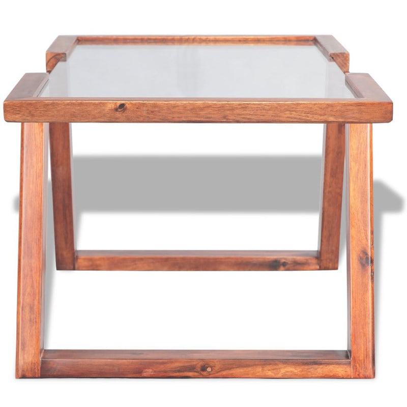 Coffee Table Solid Acacia Wood 100 x 50 x 40 Cm - Brown