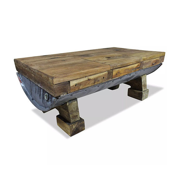 Coffee Table Solid Reclaimed Wood 90 X 50 X 35 Cm