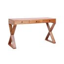 Computer Desk Natural 115 X 47 X 77 Cm Solid Mahogany Wood