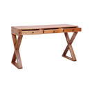 Computer Desk Natural 115 X 47 X 77 Cm Solid Mahogany Wood
