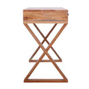 Computer Desk Natural 115 X 47 X 77 Cm Solid Mahogany Wood