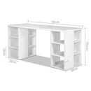 Computer Desk with 3 tier Storage Shelves - White