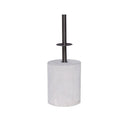 Concrete And Metal Table Lamp With Off White Linen Shade