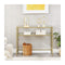 Tempered Glass Console Table With Storage Shelf