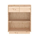 Console Cabinet Solid Wood Pine 60 X 34 X 75 Cm