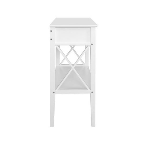 Console Table Hall Side Entry 2 Drawers Display White Desk