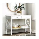 Console Table Hall Side Entry 2 Drawers Display White Desk
