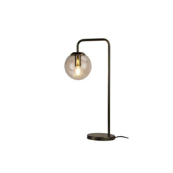 Contemporary Clear Glass Lamp Antique Brass