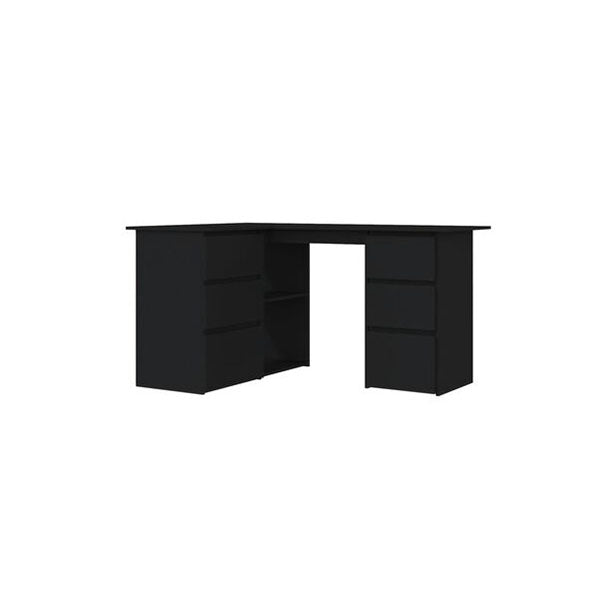 Corner Desk 145 X 100 X 76 Cm Black Engineered Wood