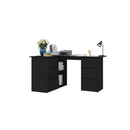 Corner Desk 145 X 100 X 76 Cm Black Engineered Wood