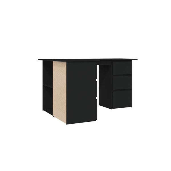 Corner Desk 145 X 100 X 76 Cm Black Engineered Wood